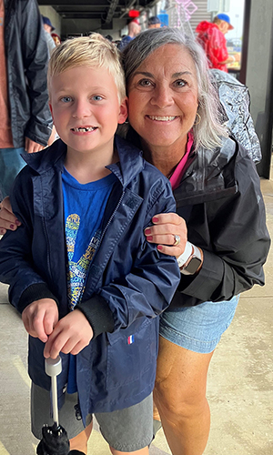 James and his CHoR nurse Lee Ann at the Richmond Flying Squirrels game