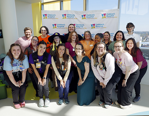 CHoR child life and Spirit Halloween team members at the hospital Halloween party