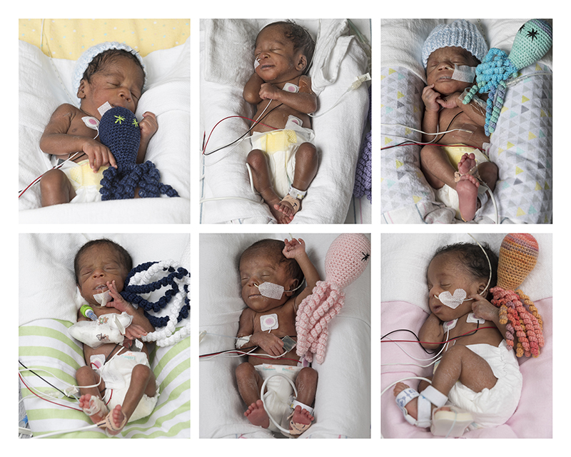 The Taiwo sextuplets at birth