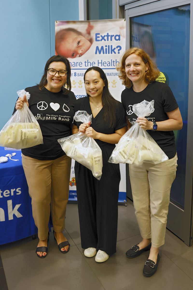 donor drops off donation at breast milk drive, CHKD, milk bank