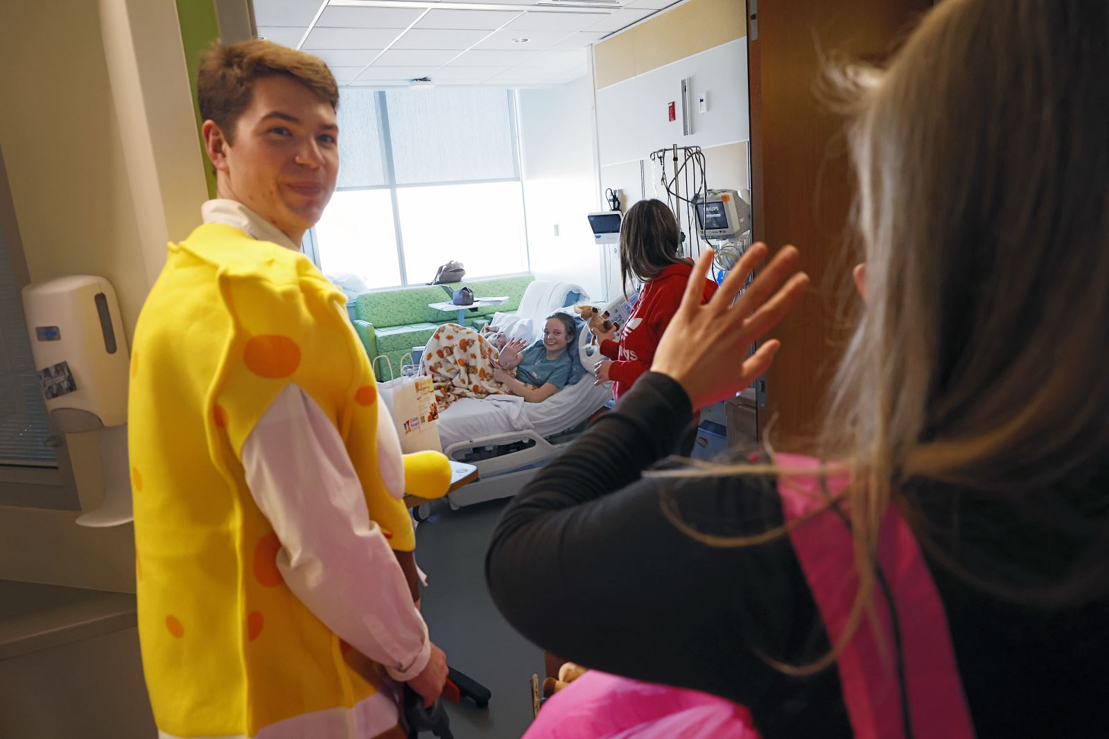 Patient enjoys visitors from bikini bottom