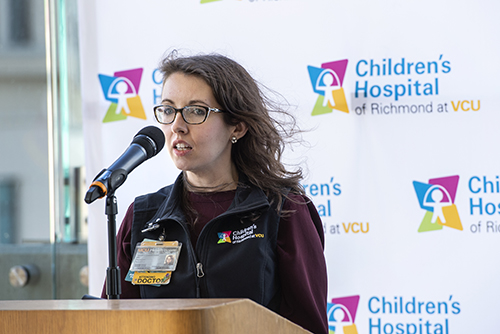 Children’s Hospital of Richmond at VCU’s Tiffany Kimbrough speaks at Thursday's news conference