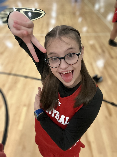 CHoR patient Allie Jones making a silly face