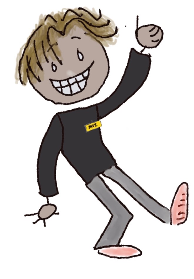 Drawing of kind Chaplain Moe in the children's hospital