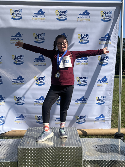 CHoR patient Erika with her run medal