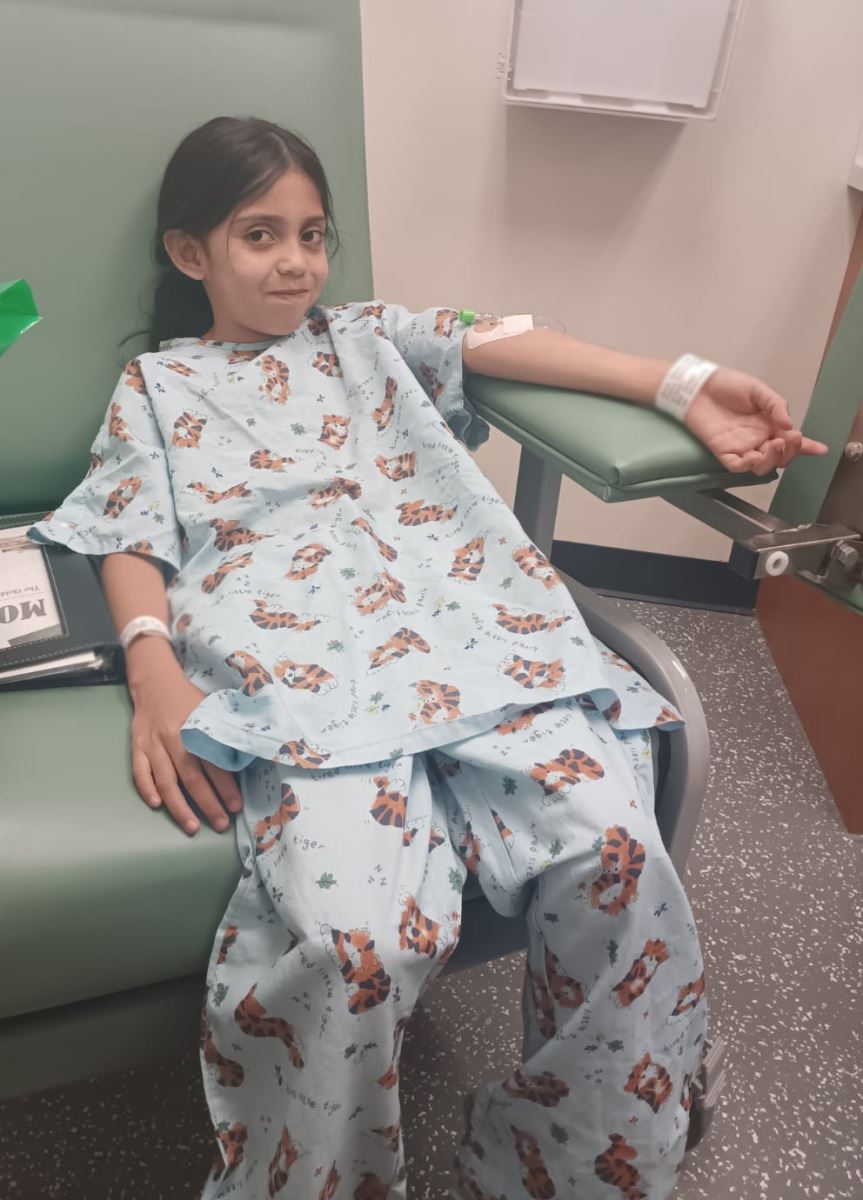 CHoR patient Estrella on the first day of her cancer journey