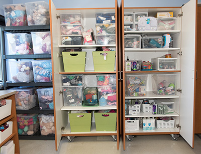 Container Store child life office space clean up