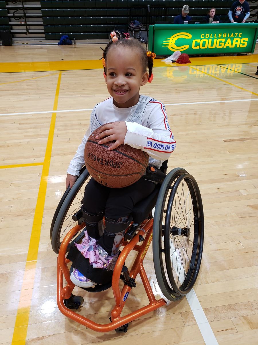 Jamie on basketball court