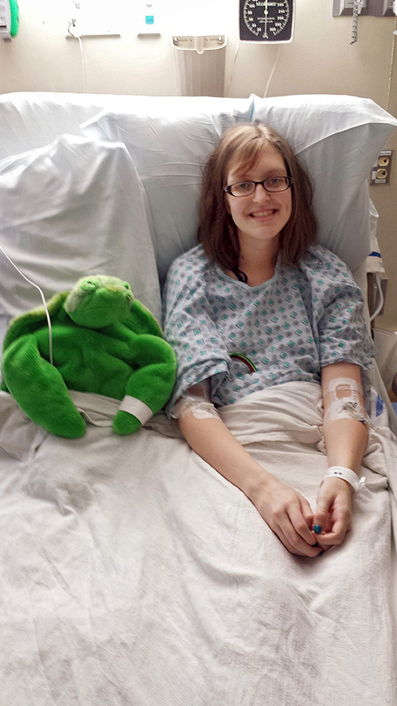 Dr. Jordan Noble in hospital bed as a child