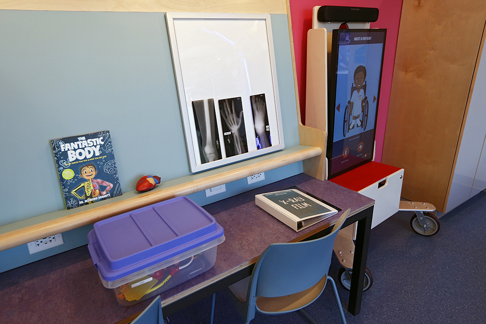Medical play area in CHoR's Child Life Zone